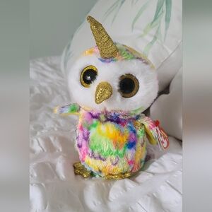 "Enchanted" TY Beanie Boo Colorful Unicorn Owl Plush